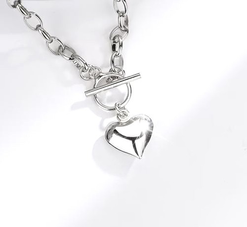 Halskette 925 silber herz - silber, +