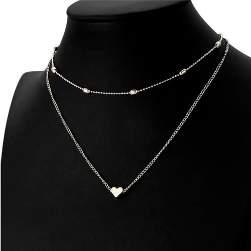 Damen halskette mit herz - 2x,