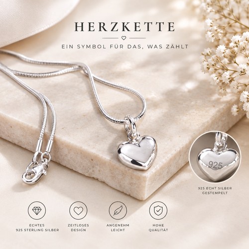 Herz anhänger mit kette - mit,
