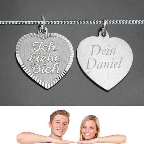 Partner herz anhänger ich - partner,