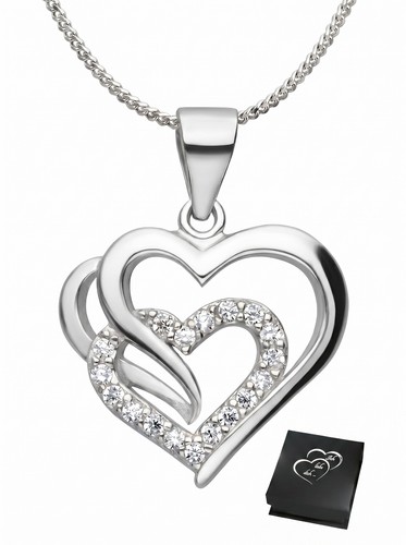 925 silber herzkette halskette - silber,