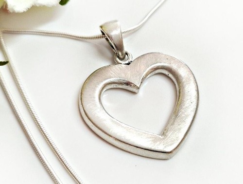 Herz anhänger silber 925 matt - herz,
