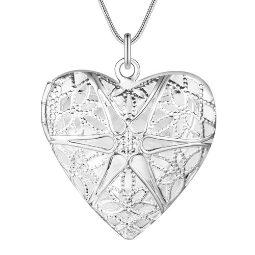 925 silber herz anhänger - silber,